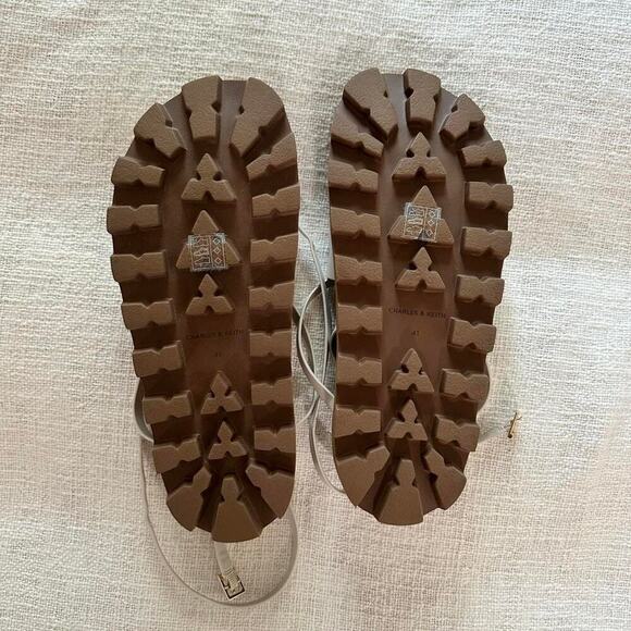 Charles & Keith White Crossover Ankle Strap Sandals - Picture 4 of 5